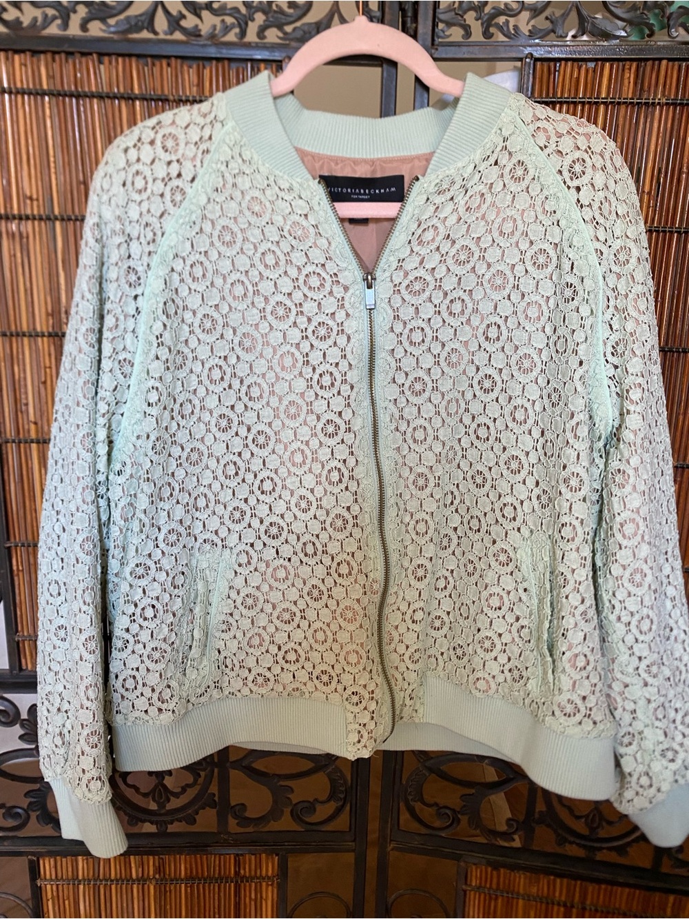Victoria Beckham for Target Mint Lace Zip Bomber Jacket